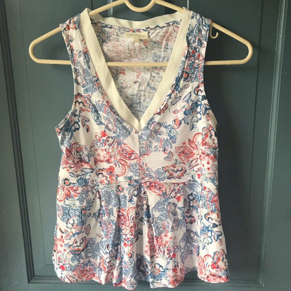 Anthropologie “Deletta” Floral Peplum Top